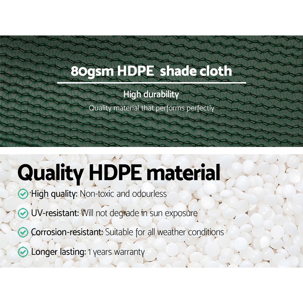 Instahut 30% Shade Cloth | 3.66x20m | Shadecloth Wide | Heavy Duty | Green