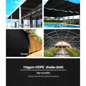 Instahut 70% Shade Cloth | 3.66x30m | Shadecloth Sail | Heavy Duty | Black
