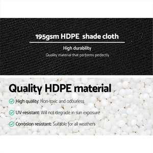 Instahut 90% Shade Cloth | 3.66x30m | Shadecloth Sail | Heavy Duty | Black