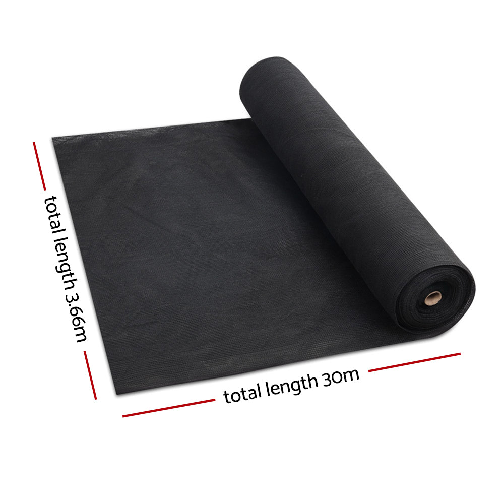 Instahut 30% Shade Cloth | 3.66x30m | Shadecloth Wide | Heavy Duty | Black