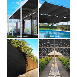 Instahut 30% Shade Cloth | 3.66x30m | Shadecloth Wide | Heavy Duty | Black