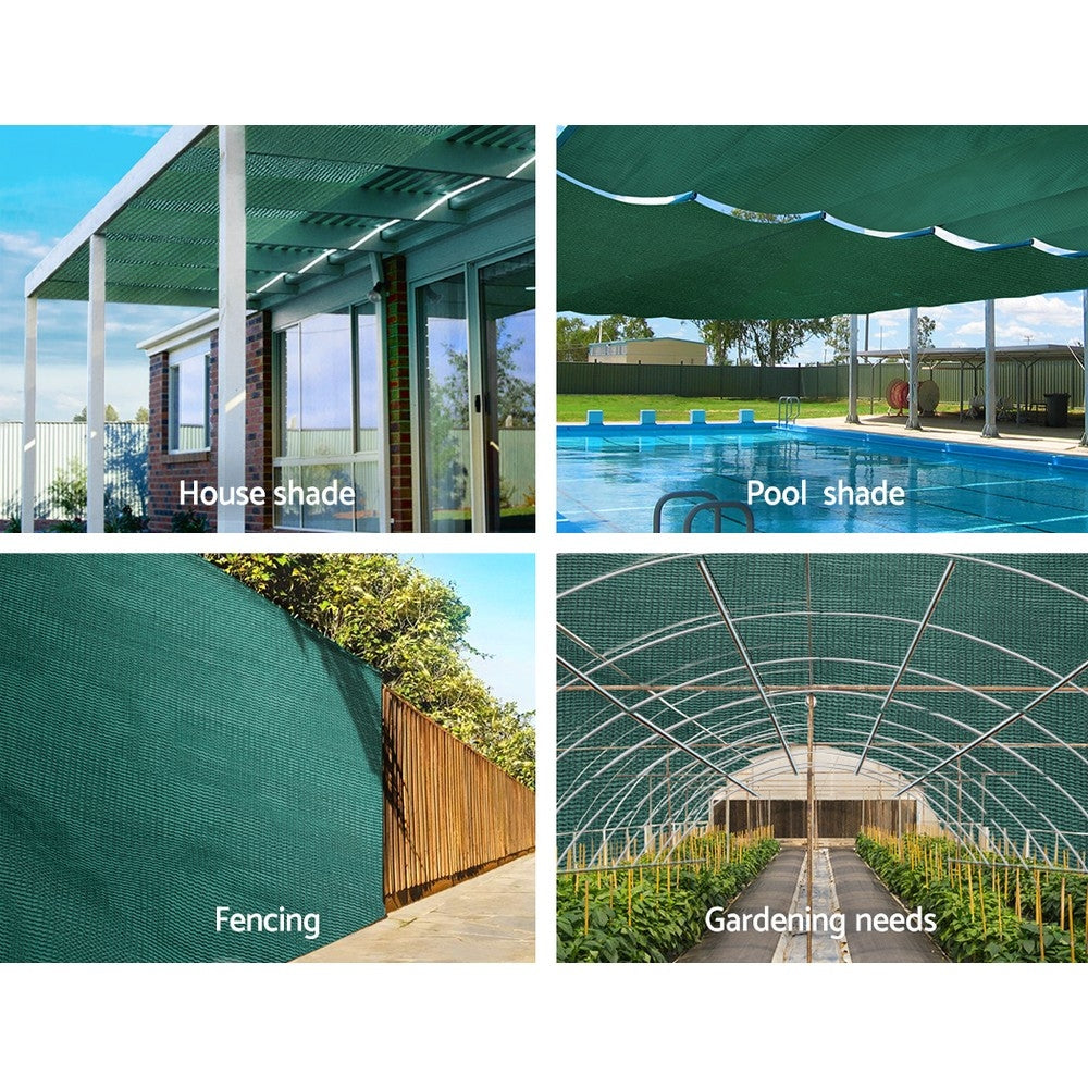 Instahut 30% Shade Cloth | 3.66x30m | Shadecloth Wide | Heavy Duty | Green