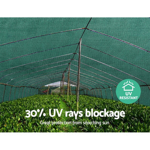 Instahut 30% Shade Cloth | 3.66x30m | Shadecloth Wide | Heavy Duty | Green