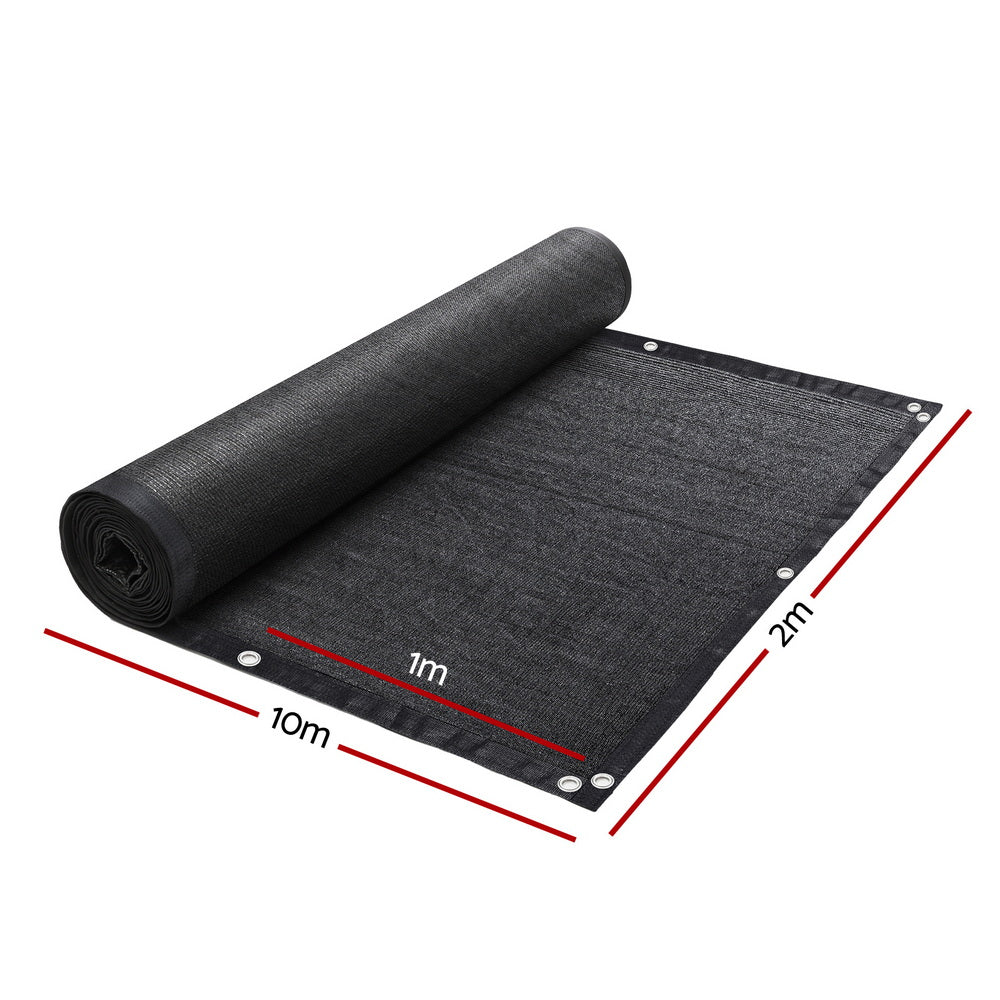 Shade Cloth | 10x2m | UV Resistant Sun Shade Fabric | Black