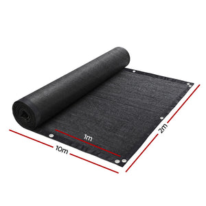 Shade Cloth | 10x2m | UV Resistant Sun Shade Fabric | Black