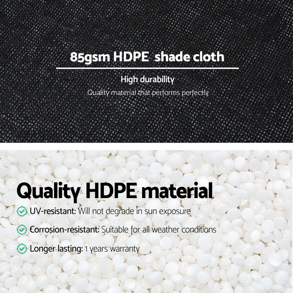 Shade Cloth | 10x2m | UV Resistant Sun Shade Fabric | Black
