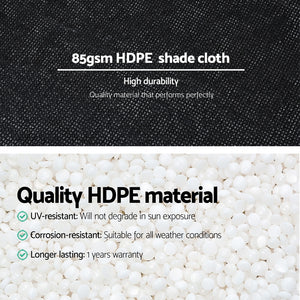 Shade Cloth | 10x2m | UV Resistant Sun Shade Fabric | Black