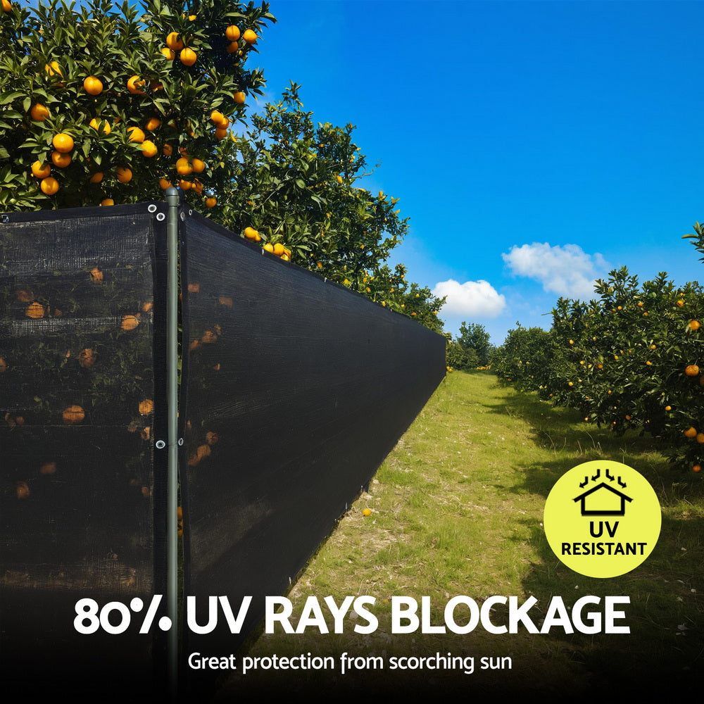 Shade Cloth | 10x2m | UV Resistant Sun Shade Fabric | Black