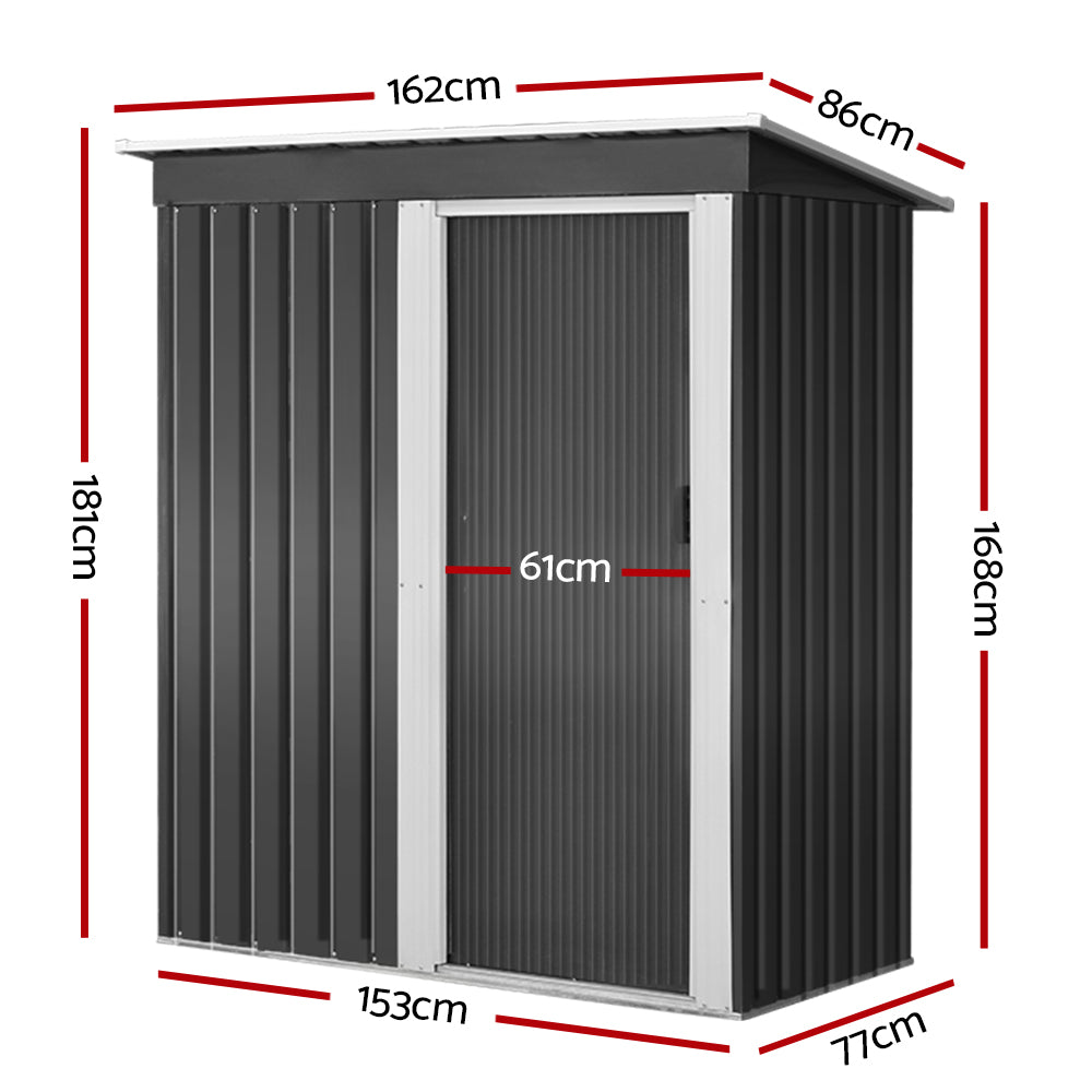 Garden Shed | 1.62x0.86M | Sheds Outdoor Storage | Tool Workshop | House Shelter | Sliding Door