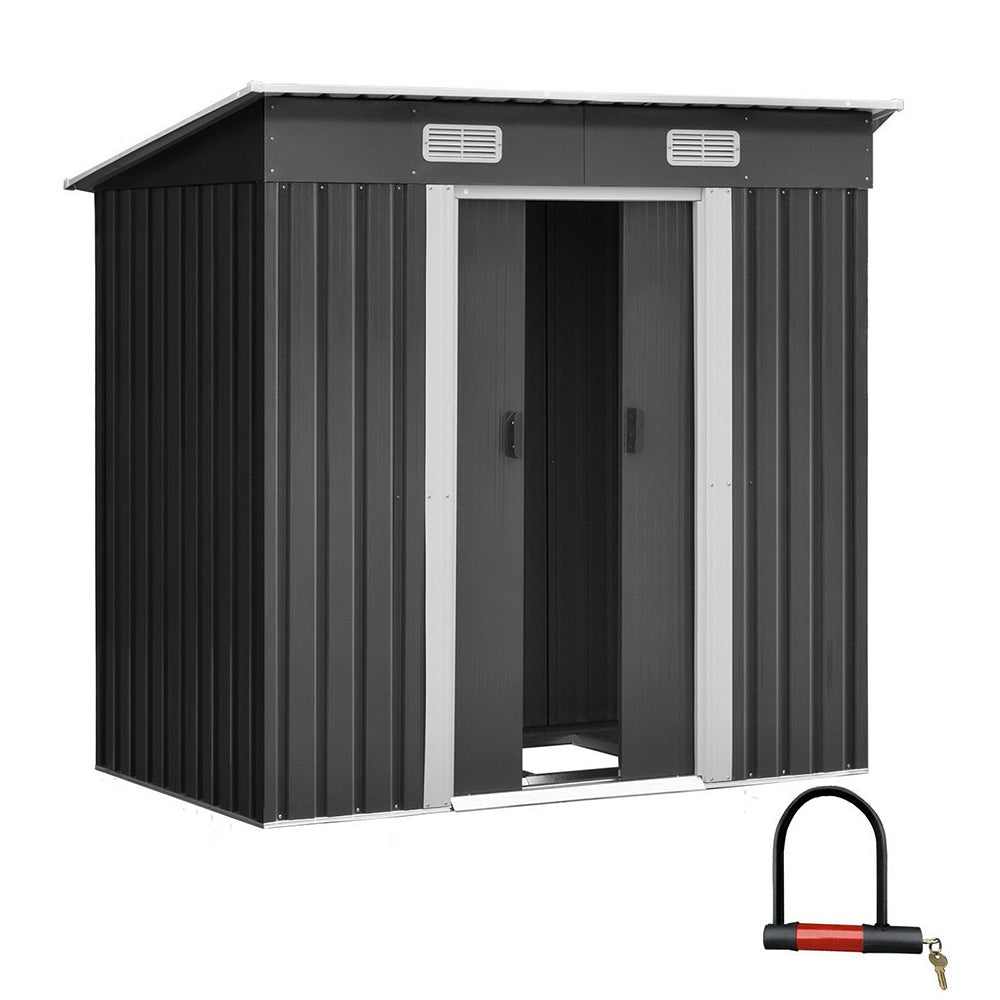 Garden Shed | 1.94x1.21M | Metal Base | Outdoor Storage | Tool Steel House | Sliding Door