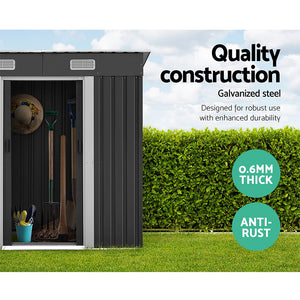 Garden Shed | 1.94x1.21M | Metal Base | Outdoor Storage | Tool Steel House | Sliding Door