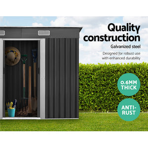 Garden Shed | 2.38x1.31M | Metal Base | Outdoor Storage | Tool Workshop | Sliding Door