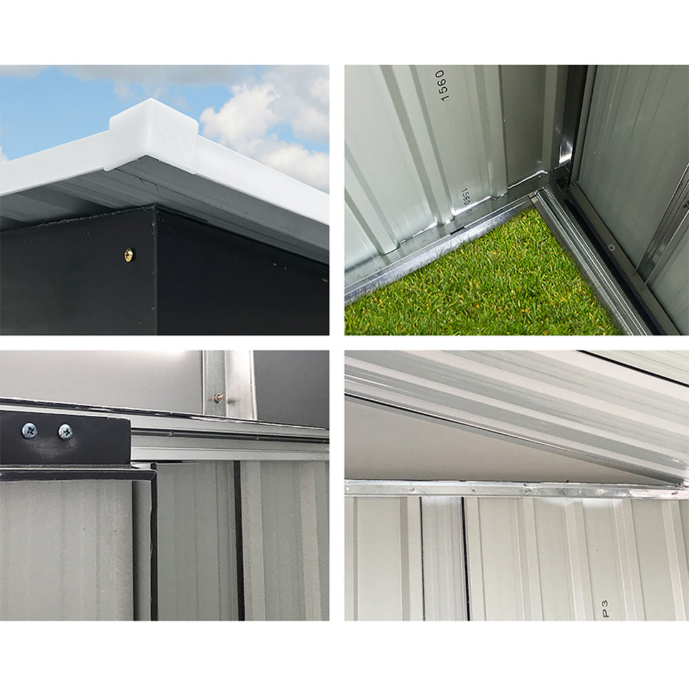 Garden Shed | 2.38x1.31M | Metal Base | Outdoor Storage | Tool Workshop | Sliding Door