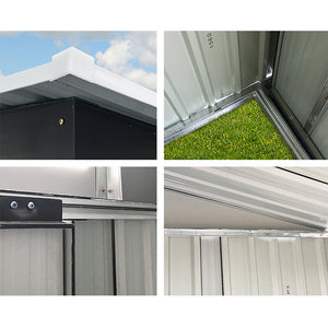 Garden Shed | 2.38x1.31M | Metal Base | Outdoor Storage | Tool Workshop | Sliding Door