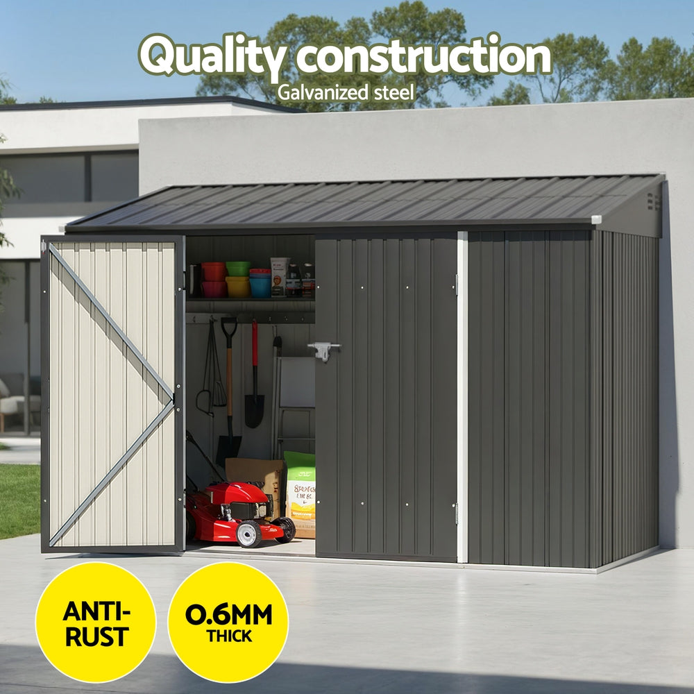 Galvanised Steel Shed | 3.05x1.5m | Outdoor Storage Workshop