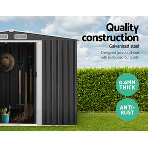 Garden Shed | 2.58x3.14M | Metal Base | Outdoor Storage Workshop | Shelter | Sliding Door