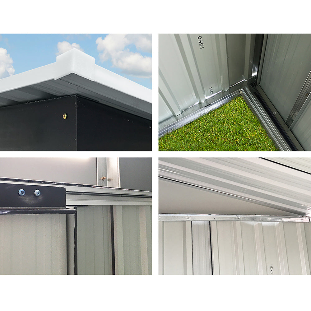 Garden Shed | 2.58x3.14M | Metal Base | Outdoor Storage Workshop | Shelter | Sliding Door