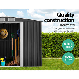 Garden Shed | 2.6x3.9M | Metal Base | Outdoor Storage Workshop | Tool Shelter | Sliding Door