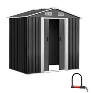Garden Shed | 1.96x1.32M | Outdoor Storage | Tool Workshop | Metal Shelter | Sliding Door