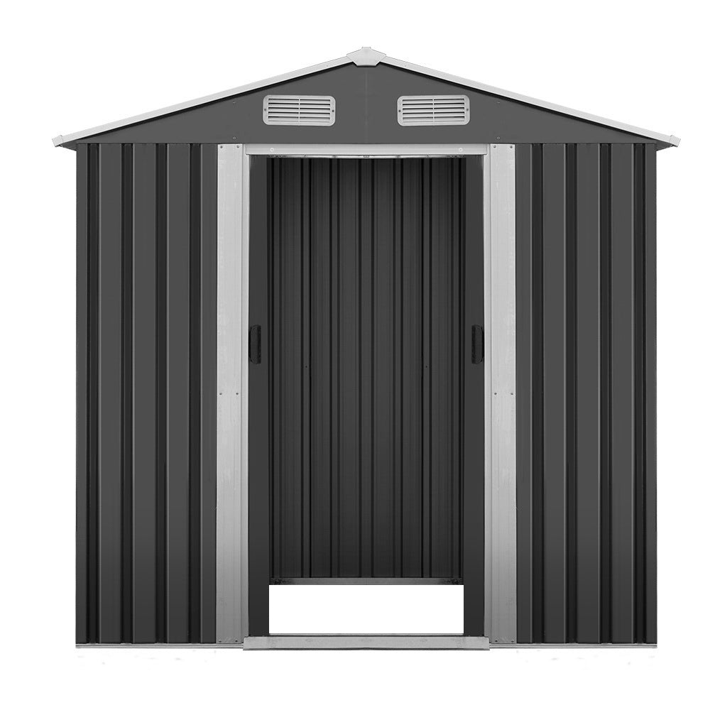 Garden Shed | 1.96x1.32M | Outdoor Storage | Tool Workshop | Metal Shelter | Sliding Door