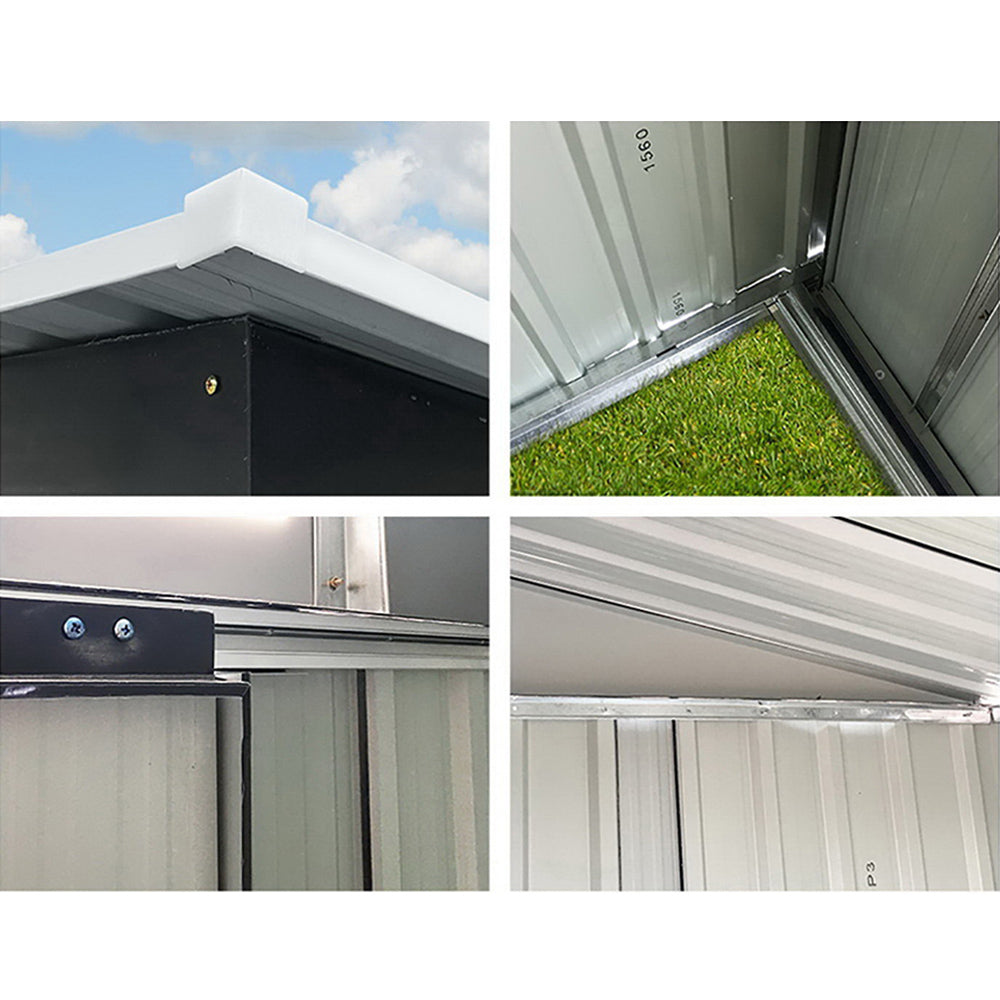 Garden Shed | 1.96x1.32M | Outdoor Storage | Tool Workshop | Metal Shelter | Sliding Door