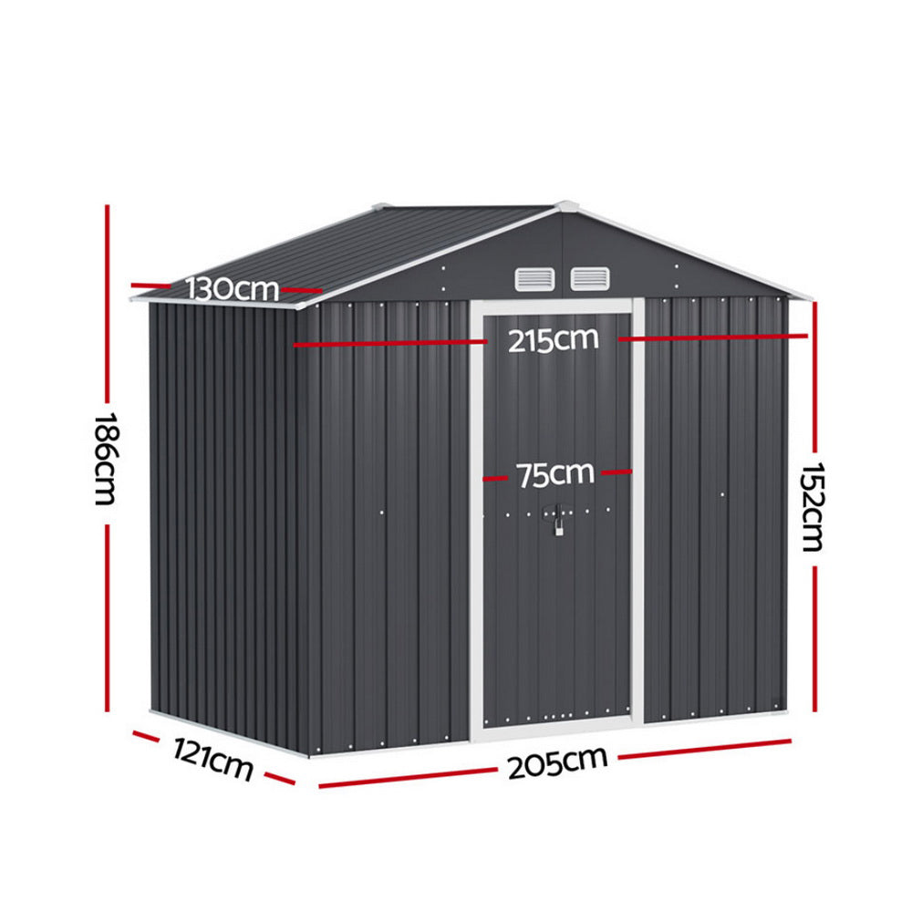 Garden Shed | Outdoor Storage | 2.15x1.3M | Tool Workshop | House Shelter | Sliding Door