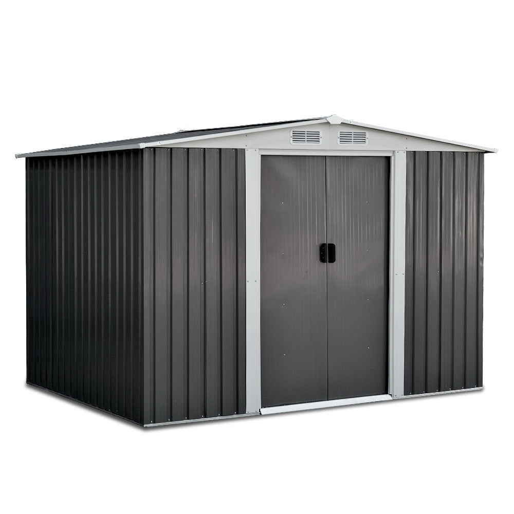 Garden Shed | 2.58x2.07M | Outdoor Storage Workshop | Metal Shelter | Sliding Door
