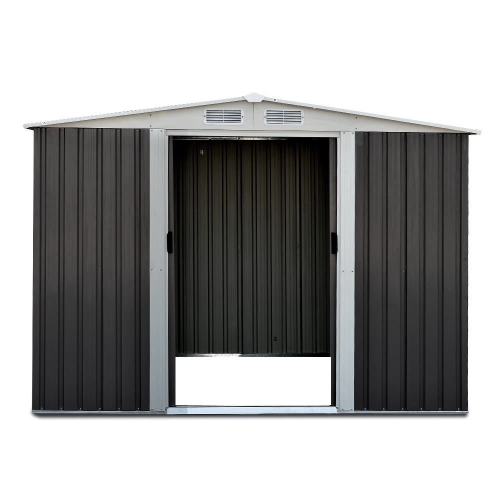 Garden Shed | 2.58x2.07M | Outdoor Storage Workshop | Metal Shelter | Sliding Door