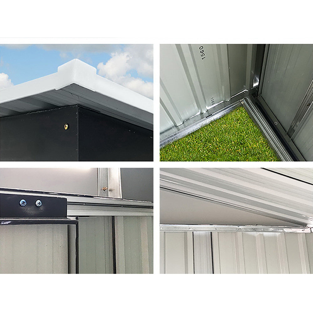 Garden Shed | 2.58x2.07M | Outdoor Storage Workshop | Metal Shelter | Sliding Door