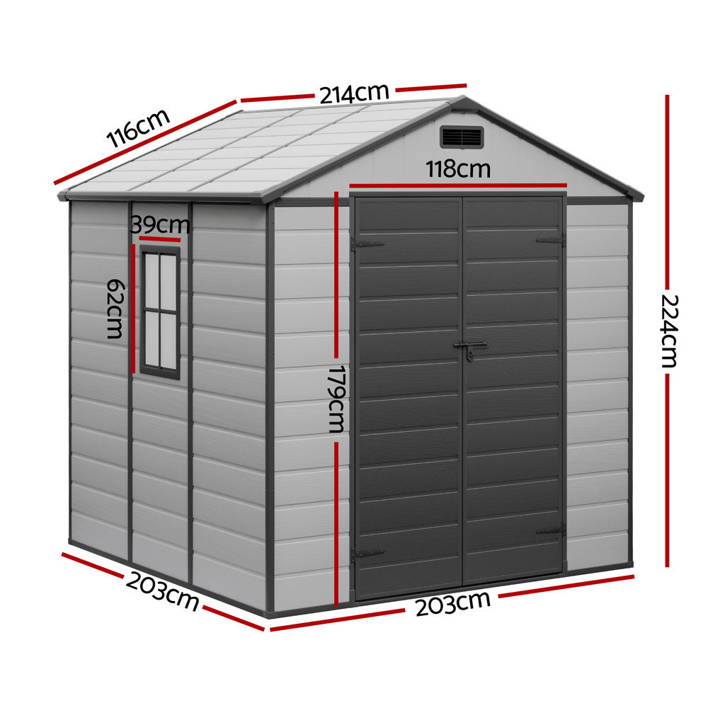 Garden Shed 2.15x2.14m | Outdoor Storage Shed | Tool Workshop Shelter | Metal Construction