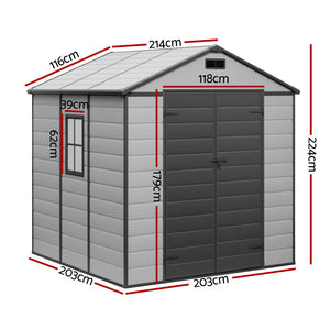 Garden Shed 2.15x2.14m | Outdoor Storage Shed | Tool Workshop Shelter | Metal Construction