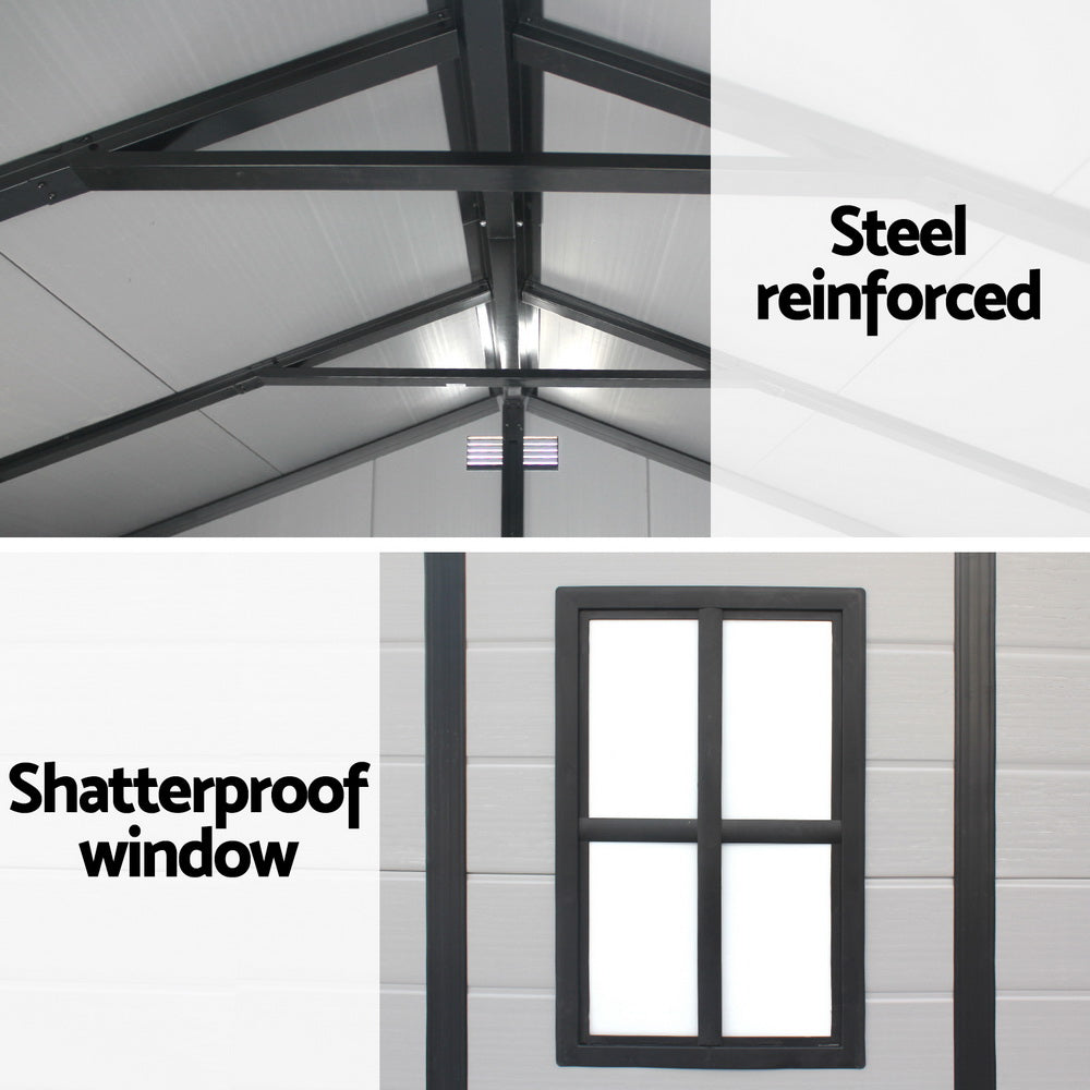 Garden Shed 2.15x2.14m | Outdoor Storage Shed | Tool Workshop Shelter | Metal Construction