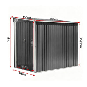 Giantz Garden Shed 118x238cm Lean To Bike Shelter Backyard Outdoor Storage