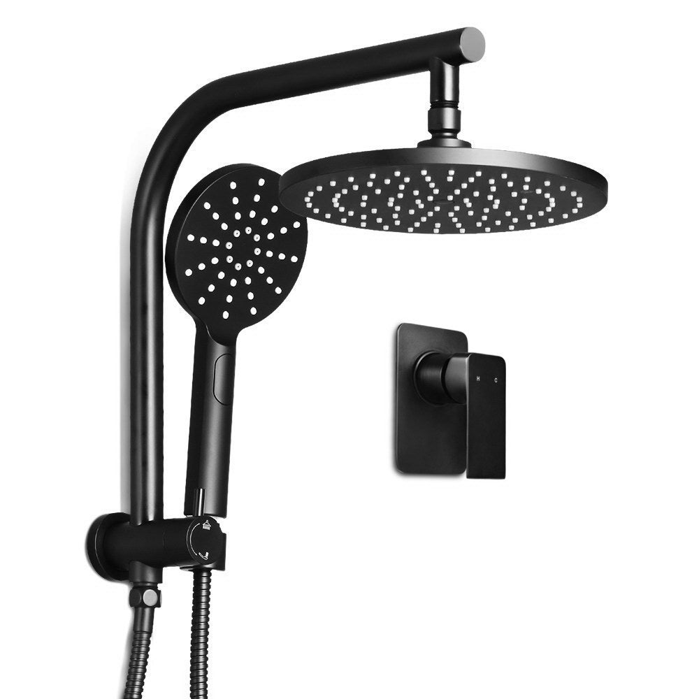 9'' Rain Shower Head Set | Handheld Round High Pressure | Mixer Tap | Black