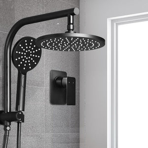 9'' Rain Shower Head Set | Handheld Round High Pressure | Mixer Tap | Black