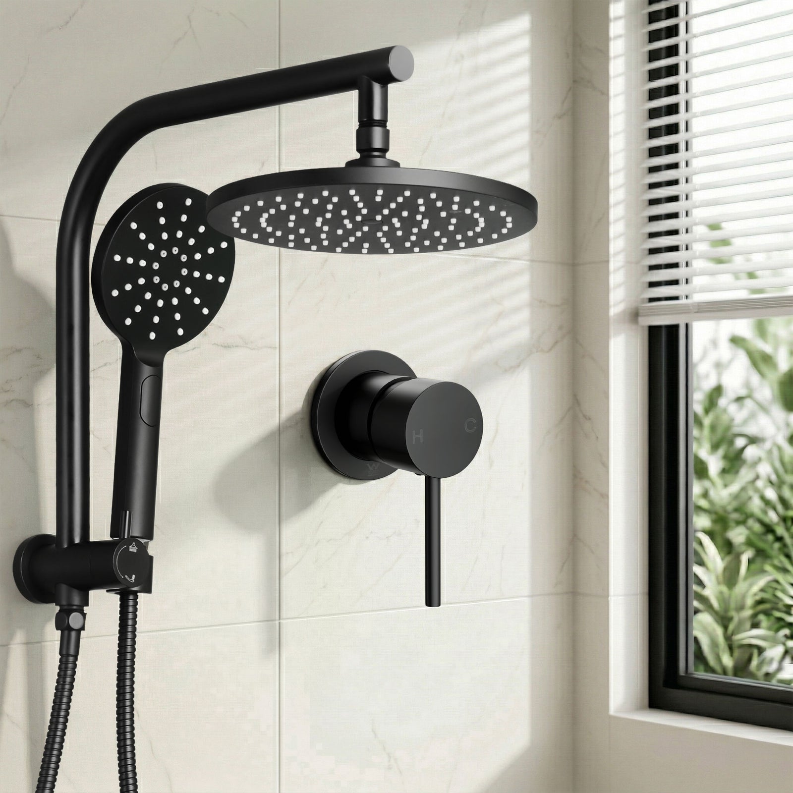 9 Inch Rain Shower Set | Round Handheld Shower & Mixer Tap | Chrome