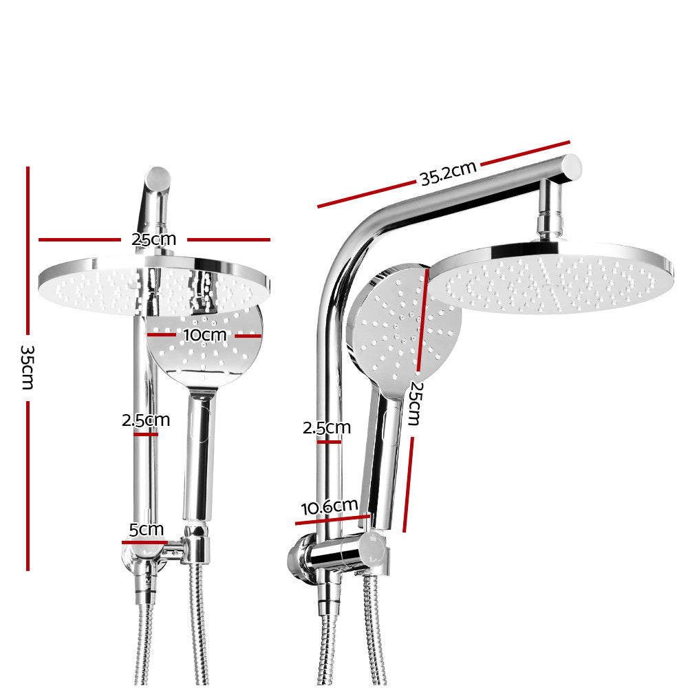 Cefito | 9'' Rain Shower Head Set | Handheld | Round | High Pressure | Chrome
