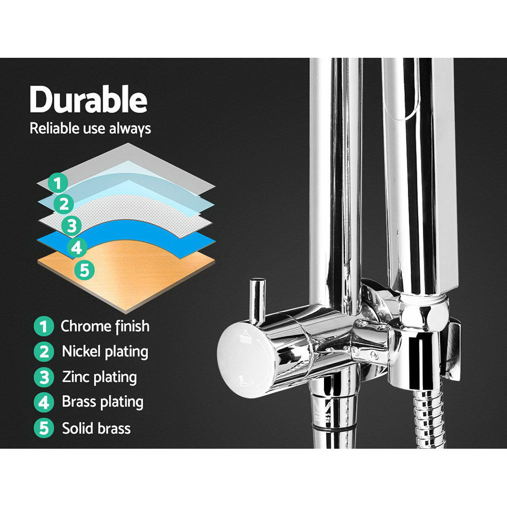 9'' Rain Shower Head Set | Handheld Round High Pressure | Twins Tap | Chrome