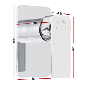 Shower Mixer Tap | Wall Bath Taps | Brass | Hot Cold | Basin | Bathroom | Chrome