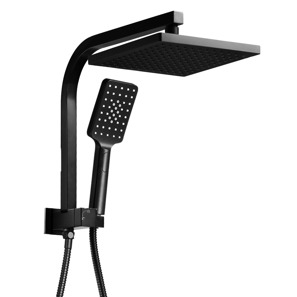 8'' Rain Shower Head Set | Handheld | Square | High Pressure | Black