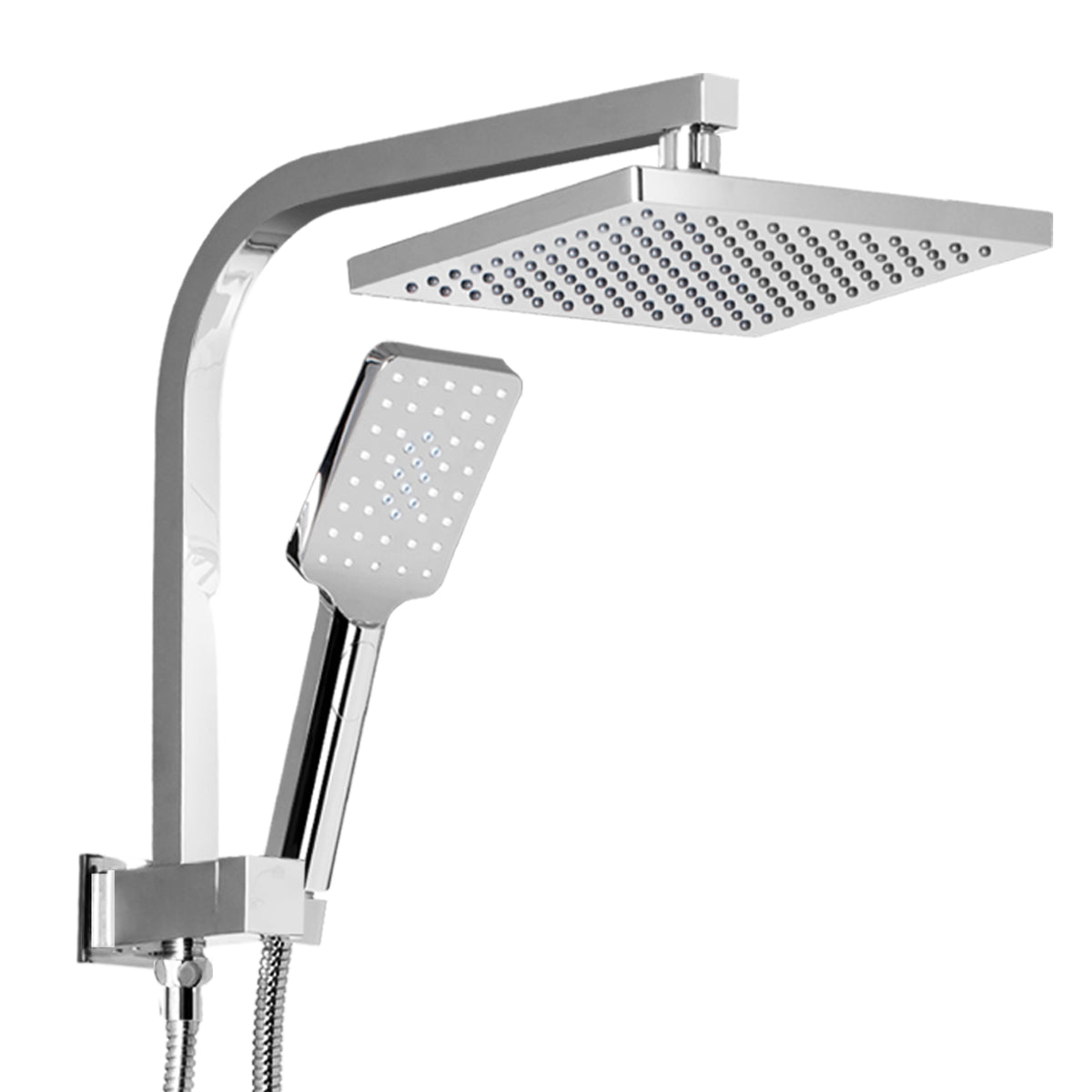 8'' Rain Shower Head Set | Handheld | Square | High Pressure | Chrome