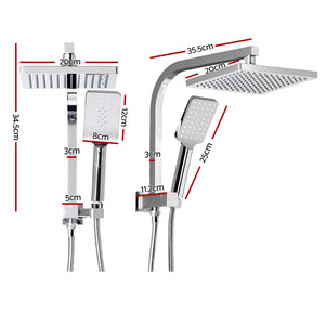 8'' Rain Shower Head Set | Handheld | Square | High Pressure | Chrome