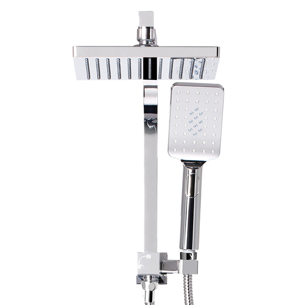 8'' Rain Shower Head Set | Handheld | Square | High Pressure | Chrome