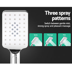8'' Rain Shower Head Set | Handheld | Square | High Pressure | Chrome