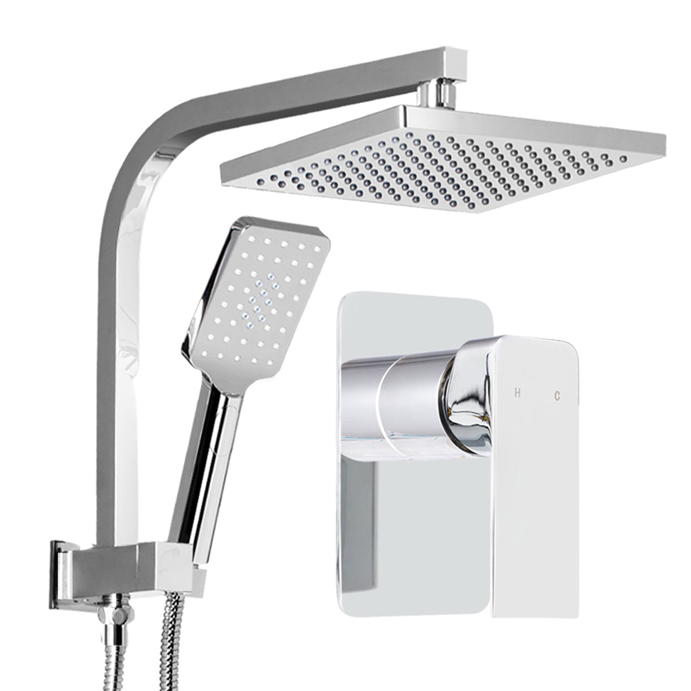 8'' Rain Shower Head Set | Handheld Round High Pressure | Mixer Tap | Chrome