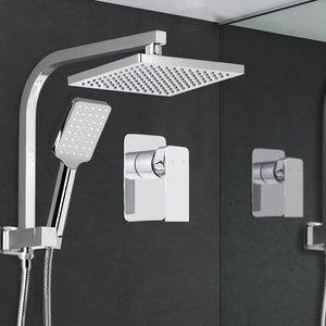 8'' Rain Shower Head Set | Handheld Round High Pressure | Mixer Tap | Chrome