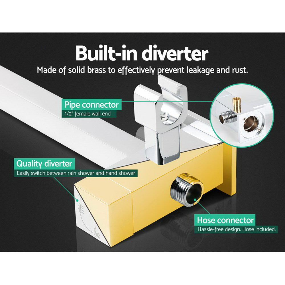 8'' Rain Shower Head Set | Handheld Round High Pressure | Twins Tap | Chrome