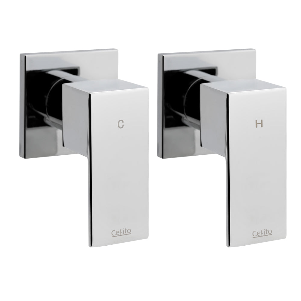 Shower Twins Tap | Wall Bath Taps | Brass | Hot Cold | Basin | Bathroom | Chrome