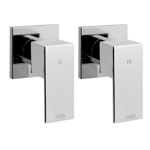 Shower Twins Tap | Wall Bath Taps | Brass | Hot Cold | Basin | Bathroom | Chrome