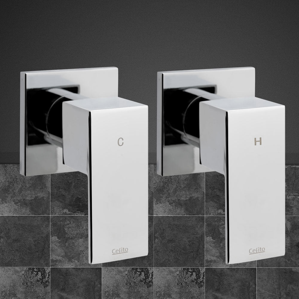 Shower Twins Tap | Wall Bath Taps | Brass | Hot Cold | Basin | Bathroom | Chrome